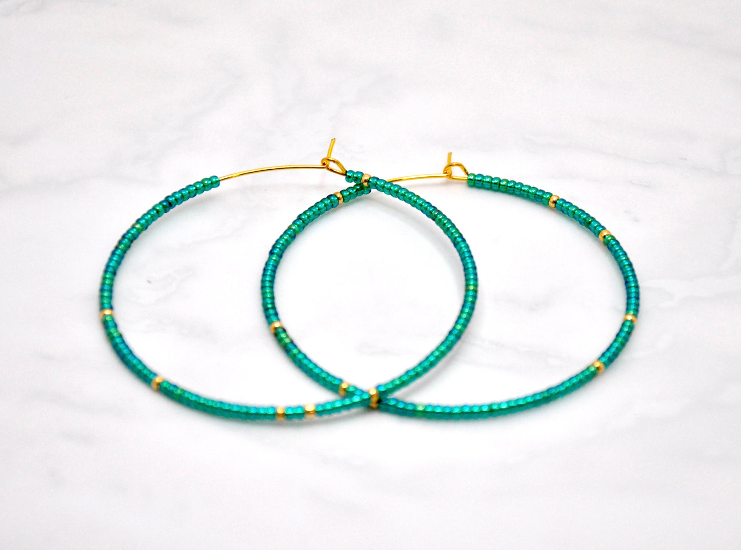 Large Teal Hoops