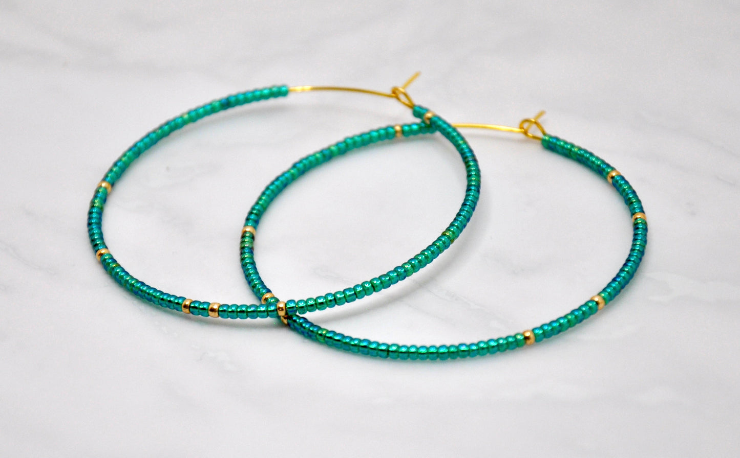 Large Teal Hoops