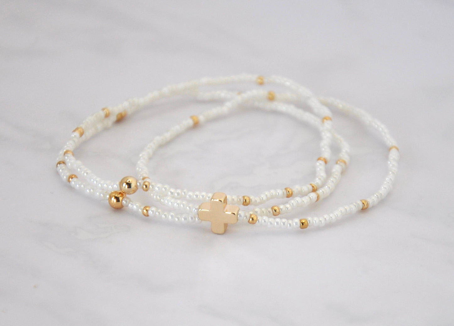 Bracelet set with Tiny Cross