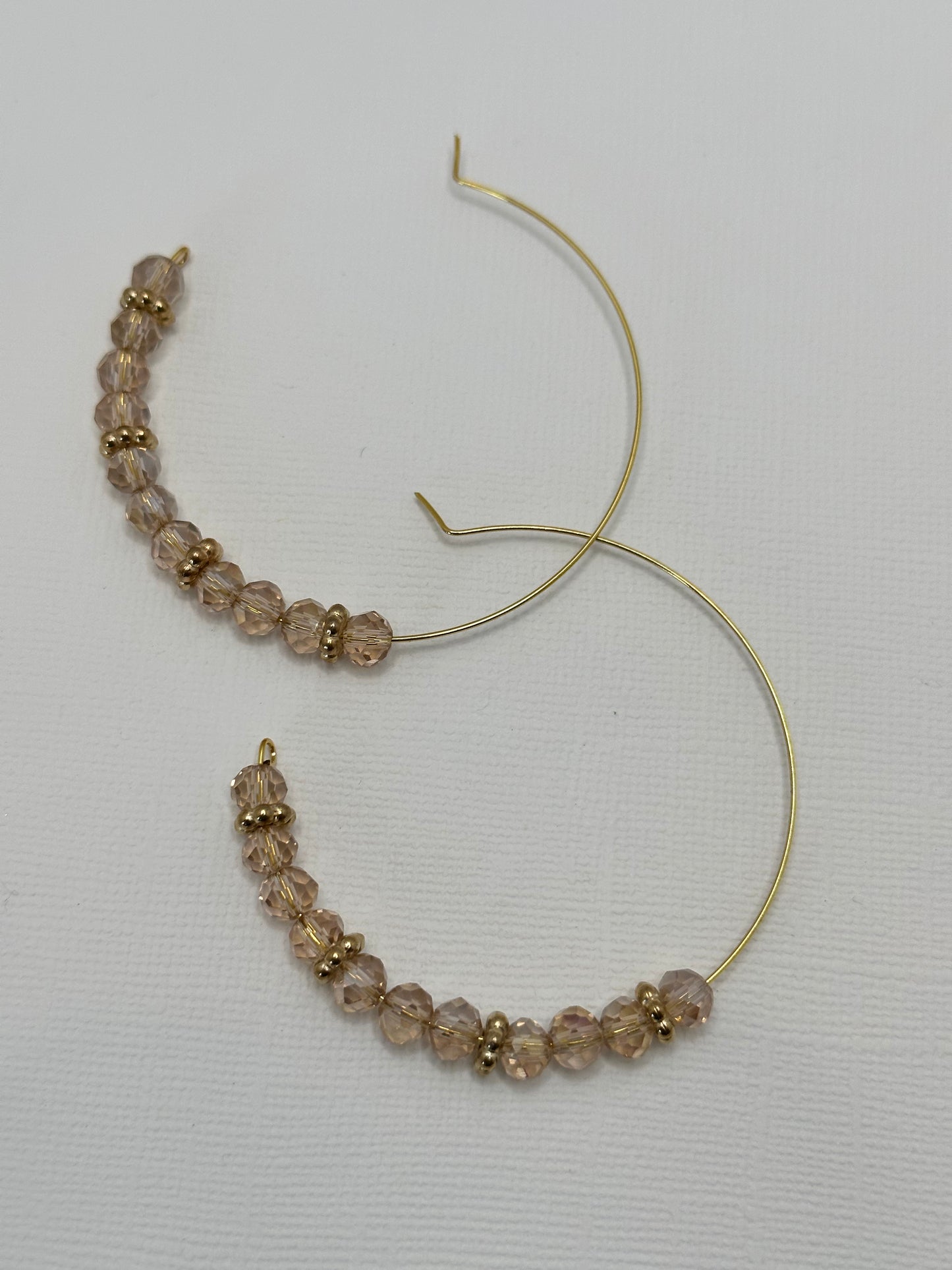 Amber and Gold Hoop Earrings