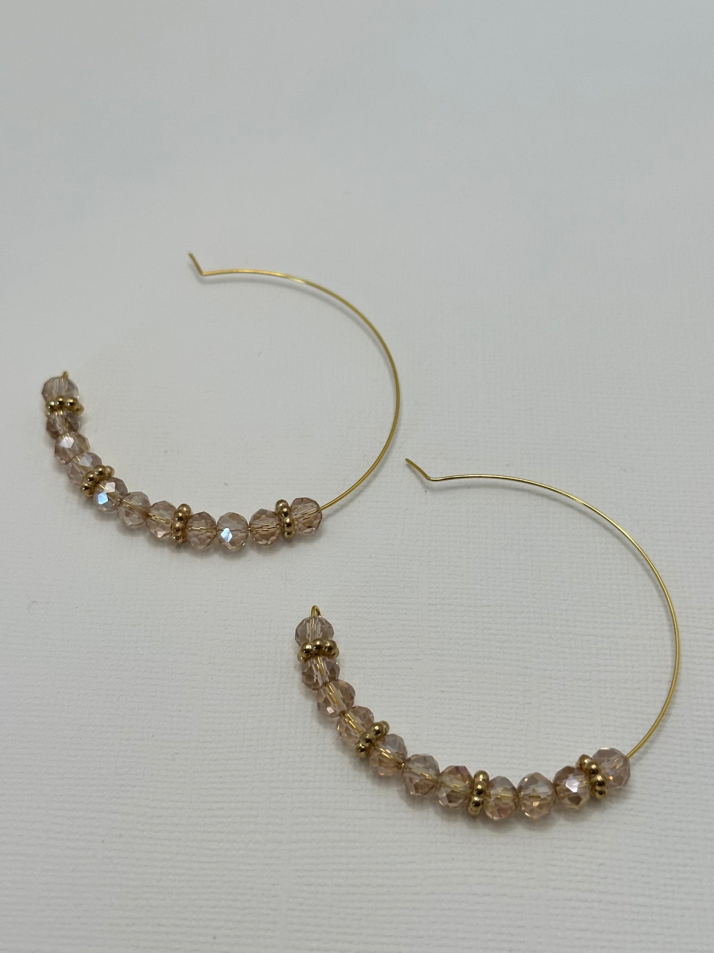 Amber and Gold Hoop Earrings