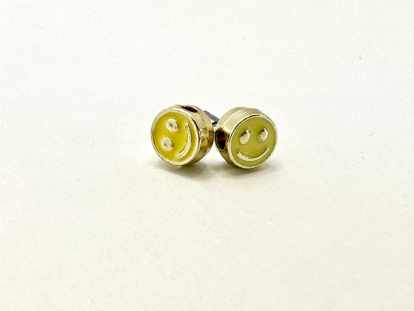 Yellow smiley face earrings