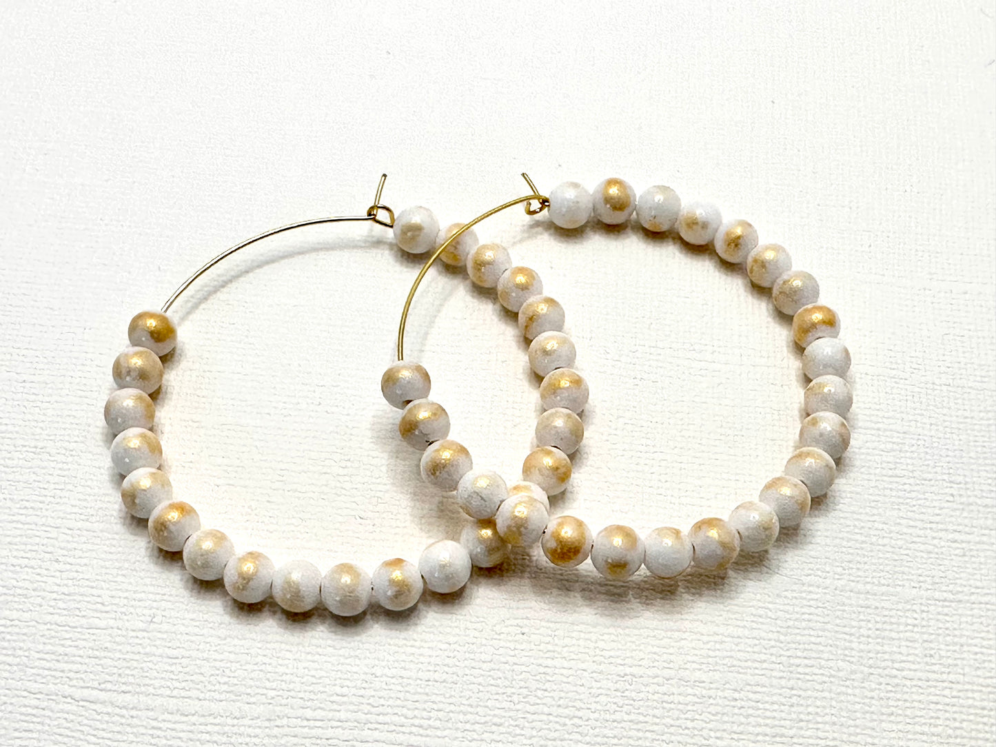 Large White and Hold Hoops