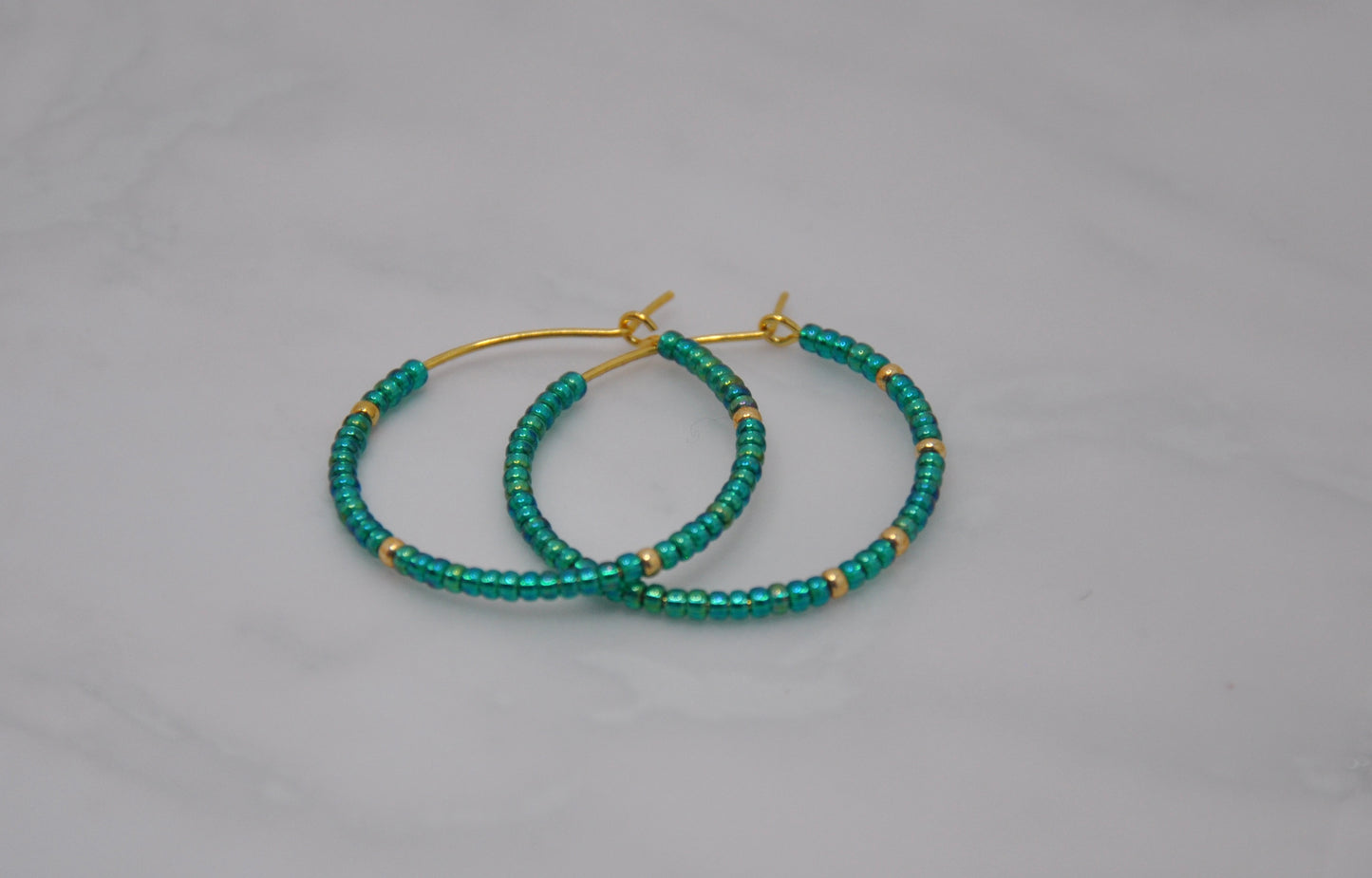 Small Teal Hoops