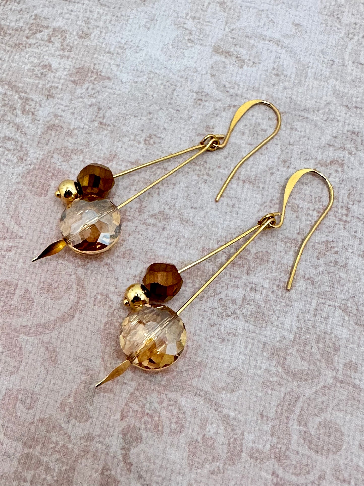 Gold and Amber Earrings