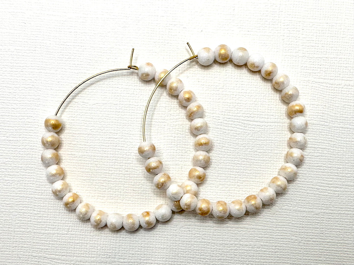 Large White and Hold Hoops
