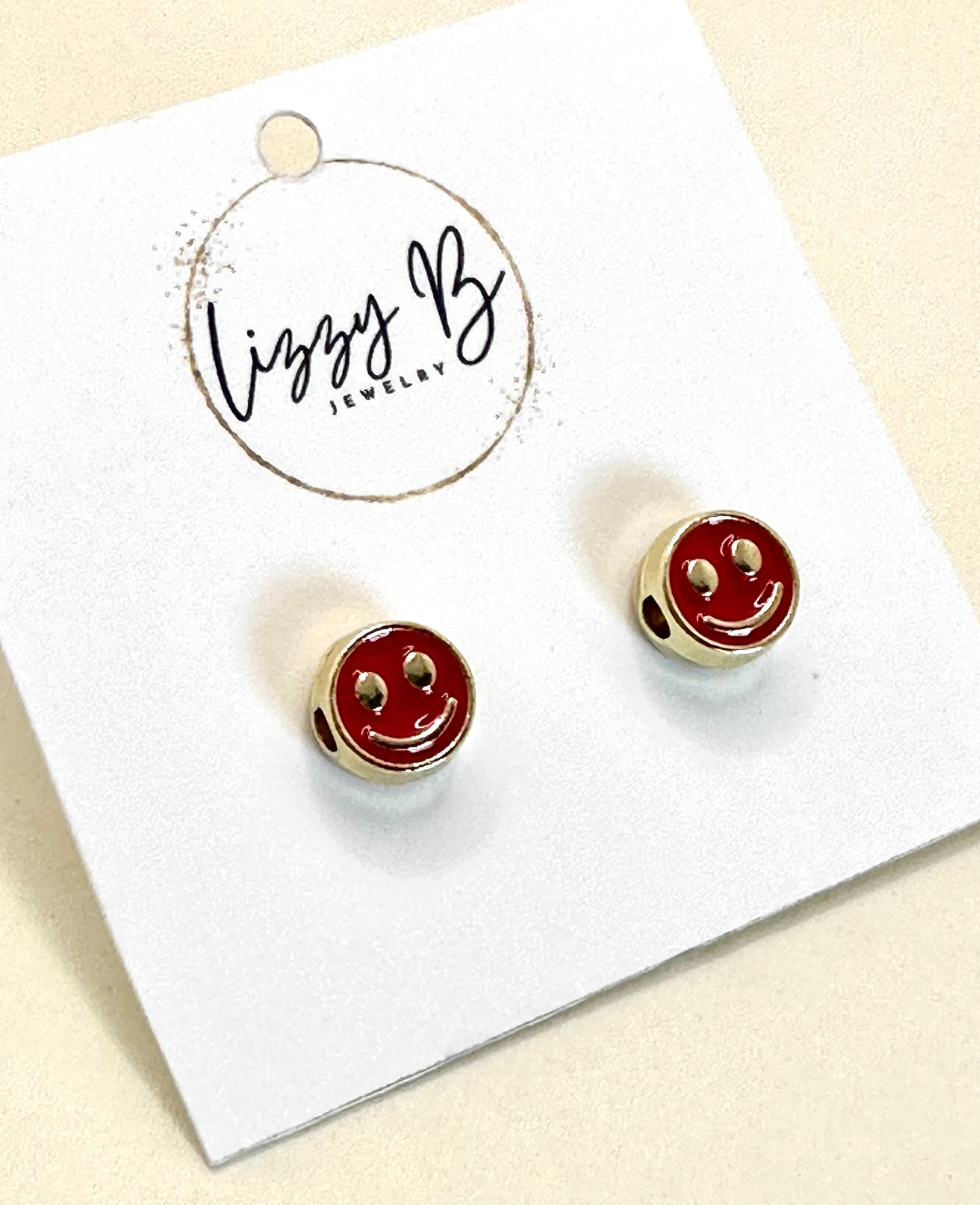 Red Smiley Face Earrings