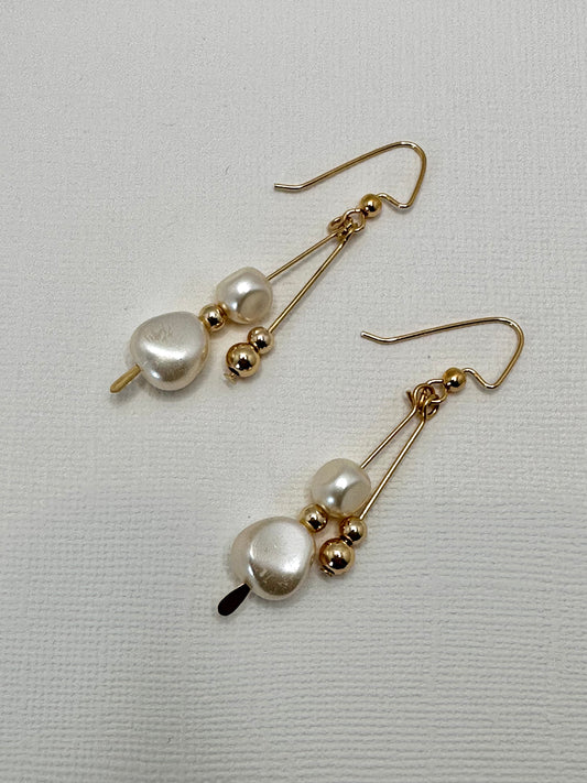 Gold and Pearls Earrings