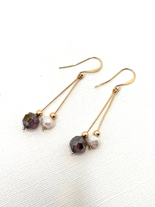 Gold dangling earrings