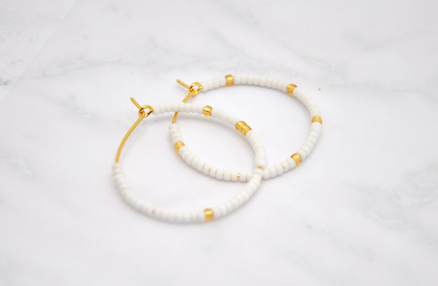 Small White Hoops