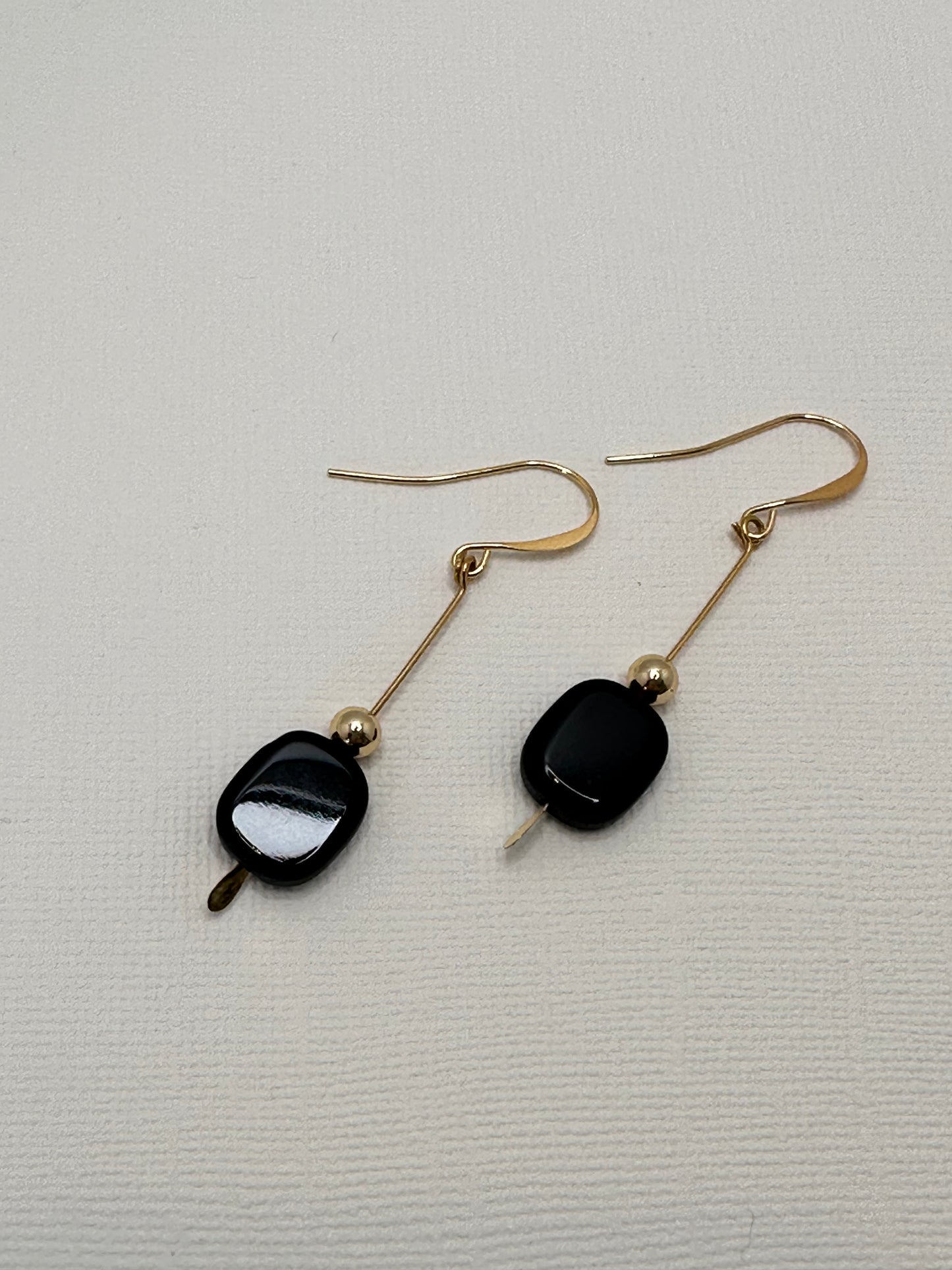 Gold and Black Earrings