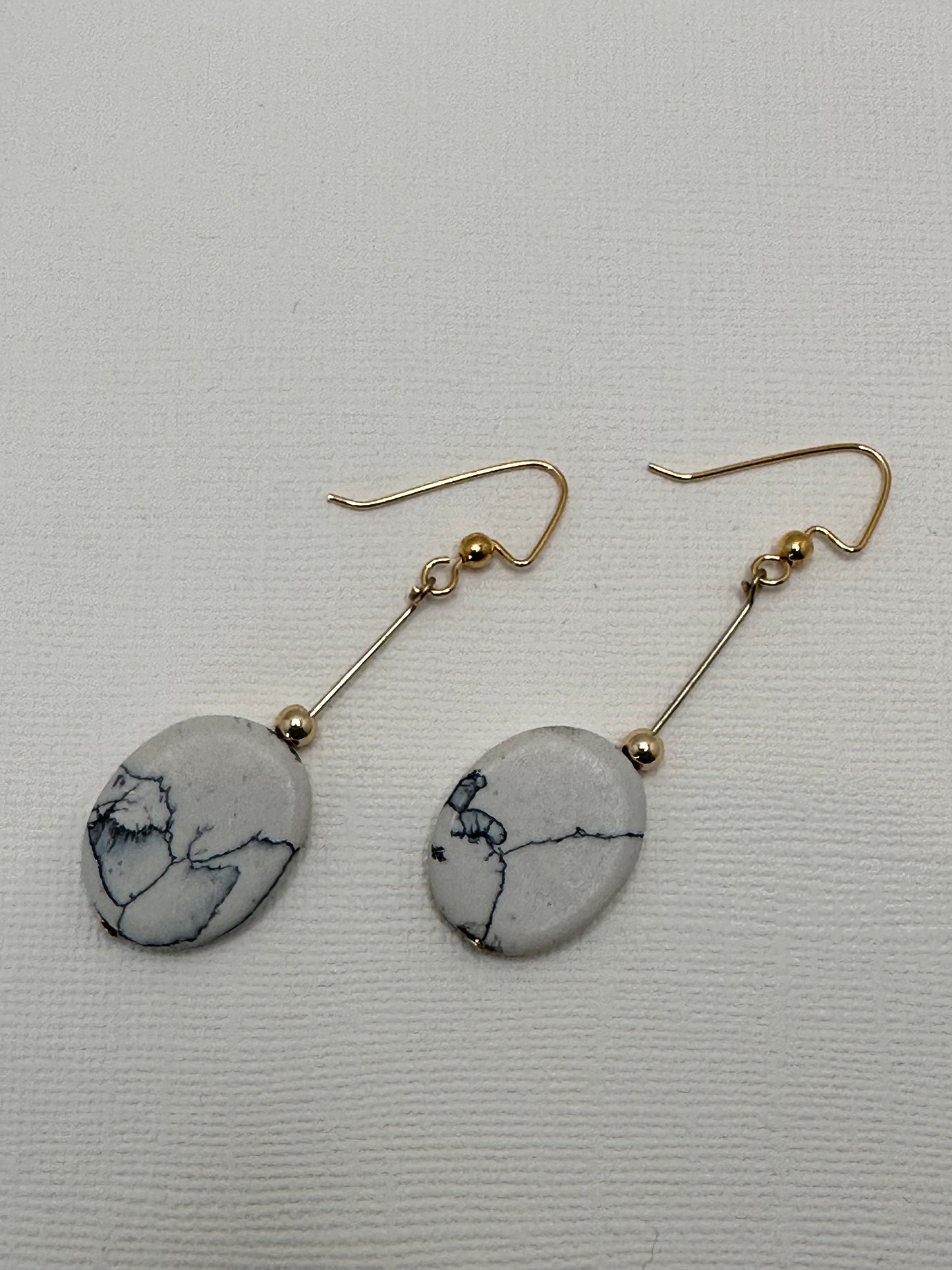 Gold and Grey dangle Earrings